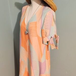 CROSBY BY MOLLIE BURCH NWOT SZ M PASTELS VNECK FLIRTY BABY DOLL DRESS POCKETS!